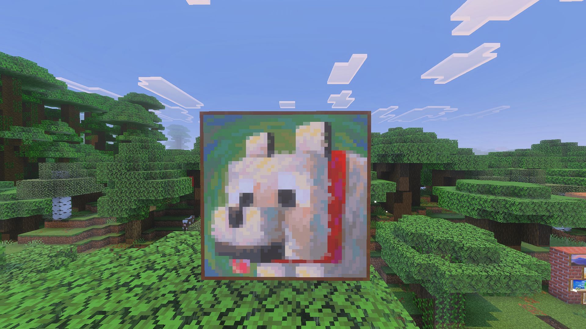 The latest Minecraft Bedrock update adds an adorable new painting (Image via Sportskeeda Gaming || Mojang Studios)